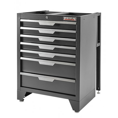 Werkzeugschrank aus Metall mit 7 Schubladen 68 x 46 x 91 cm - mattschwarz