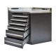 Eckwerkbank 107 x 107 x 95 cm - Eckschrank mit Metallarbeitsplatte