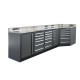 Eckwerkbank 107 x 107 x 95 cm - Eckschrank mit Metallarbeitsplatte