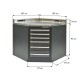 Eckwerkbank 107 x 107 x 95 cm - Eckschrank mit Metallarbeitsplatte