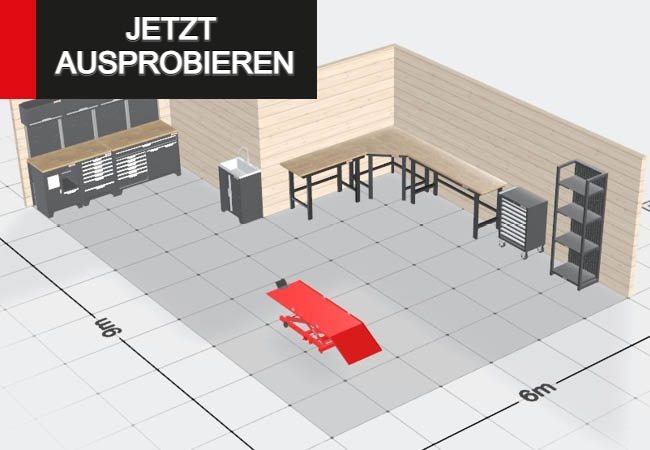 Digitale Planung einer Werkstatteinrichtung mit dem 3D-Konfigurator von Powerplustools